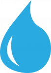 Blue drop of water