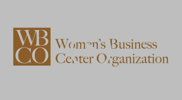 Light gray background with orange text, "Women't Business Center Organization"