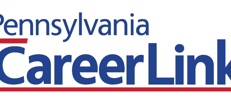 white background with dark blue text, "Pennsylvania CareerLink" The CareerLink text is underlined with red