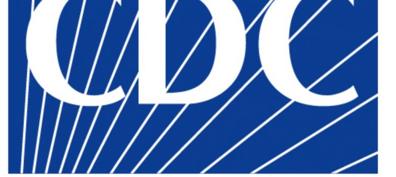 blue background with white text, "CDC". Underneath this, blue text, "Centers for Disease Control and Prevention"