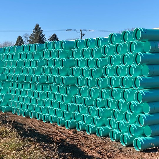 A large group of green pipes