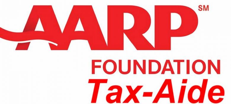 bright red, bold letters, "AARP Foundation Tax-Aide"