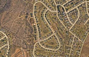 Aerial photo of Fox Run Creek development