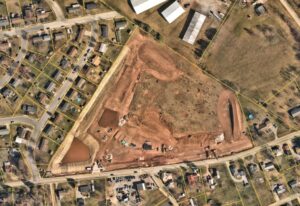 Aerial photo of Aspen Village development