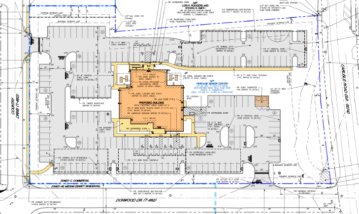 Site plan of Heritage Senior Center